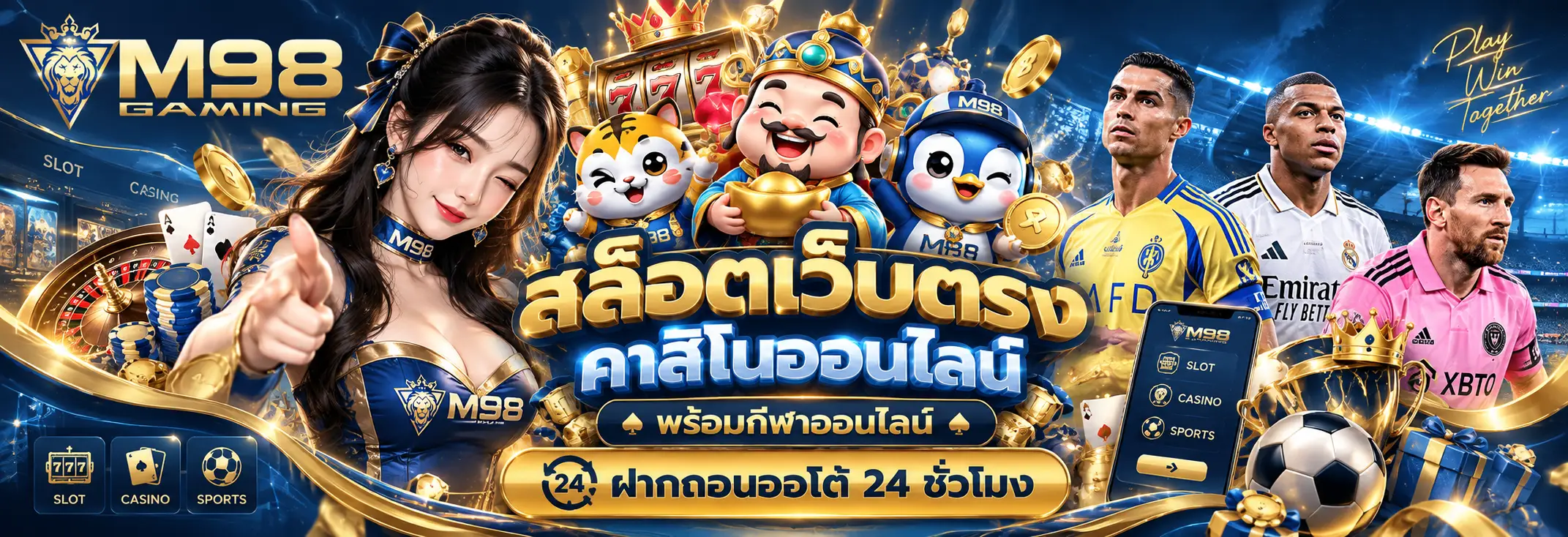 M98 สล็อตเว็บตรง คาสิโนออนไลน์ พร้อมกีฬาออนไลน์ ฝากถอนออโต้ 24 ชั่วโมง